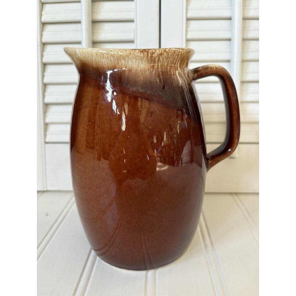 Vintage HULL Brown Drip Pitcher Home Kitchen Decor